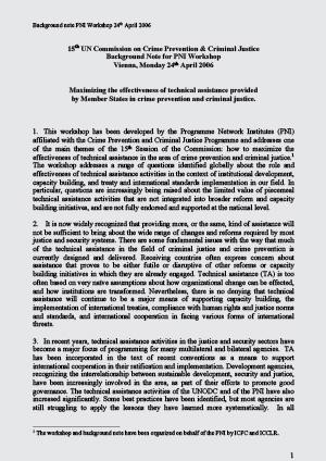 15th CCPCJ: Background Note for PNI Workshop